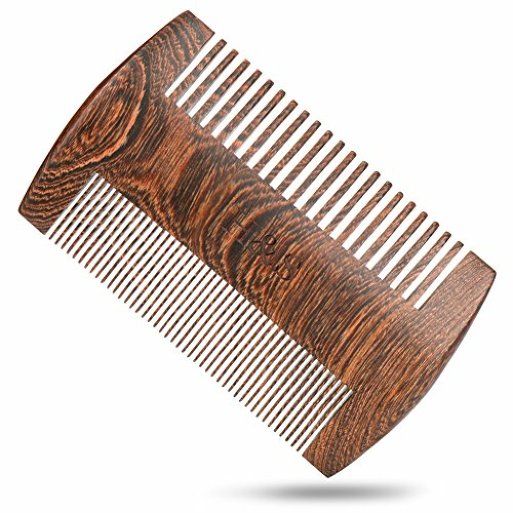 H S Wooden Beard Comb Anti Static Moustache Pocket Comb Wood Coffee Sandalwood For Men